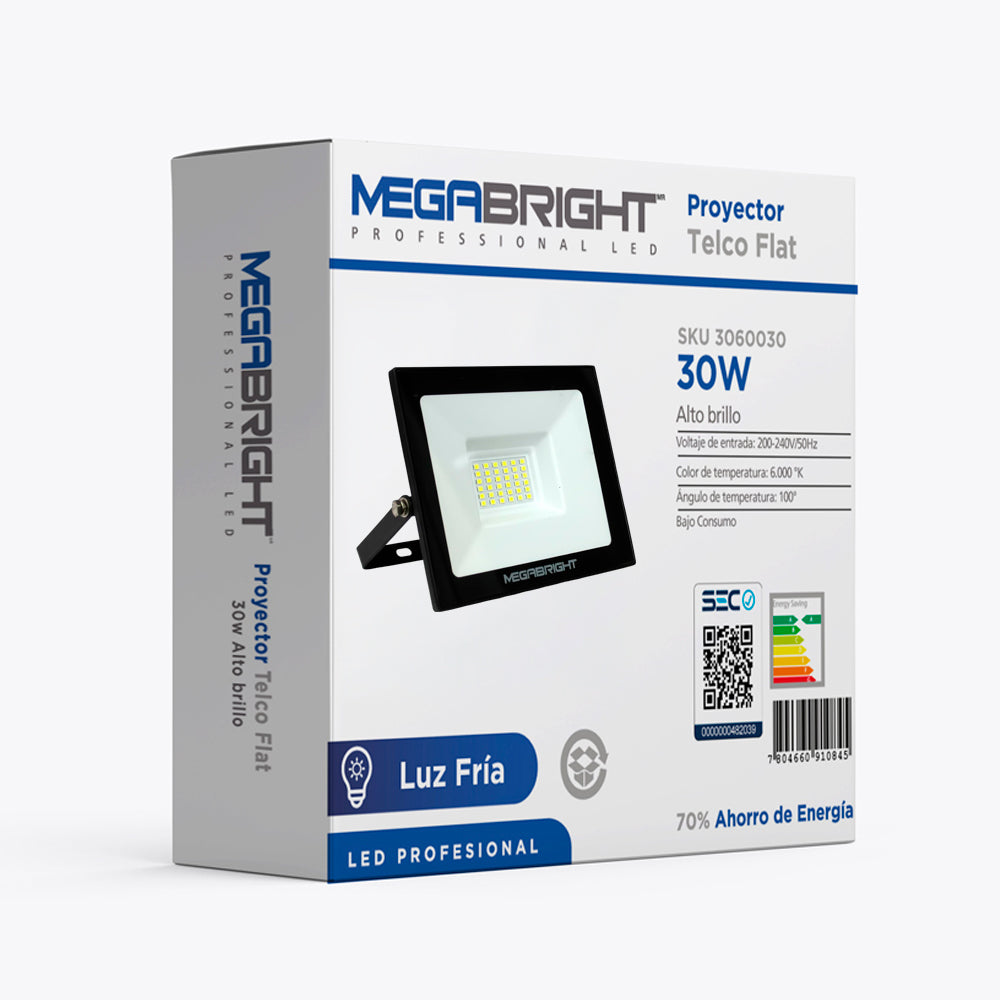 MEGABRIGHT® Proyector Led Telco Flat 30W