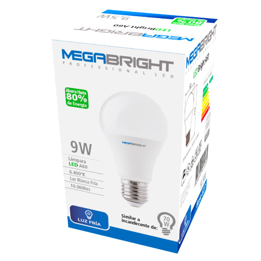 MEGABRIGHT® Ampolleta Led 9wts Luz Fria