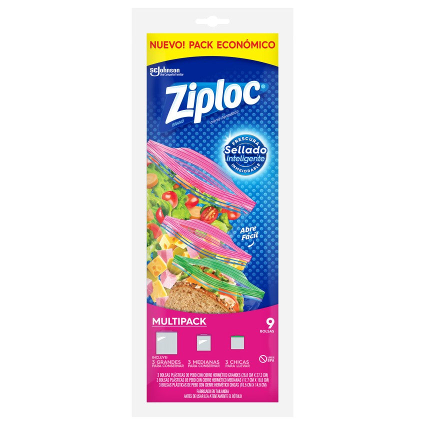 ZIPLOC® BOLSA MULTIPACK 9 UNIDADES