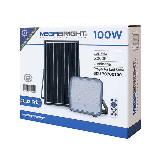 MEGABRIGHT® Proyector Solar Led 100w mas panel solar