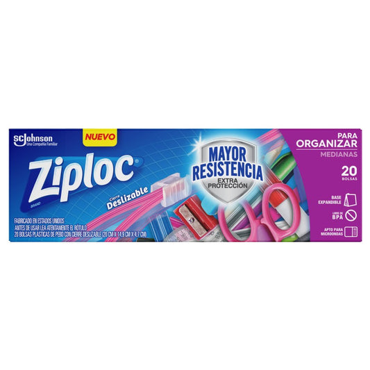 ZIPLOC® BOLSA ORGANIZAR MEDIANA 20 UNIDADES