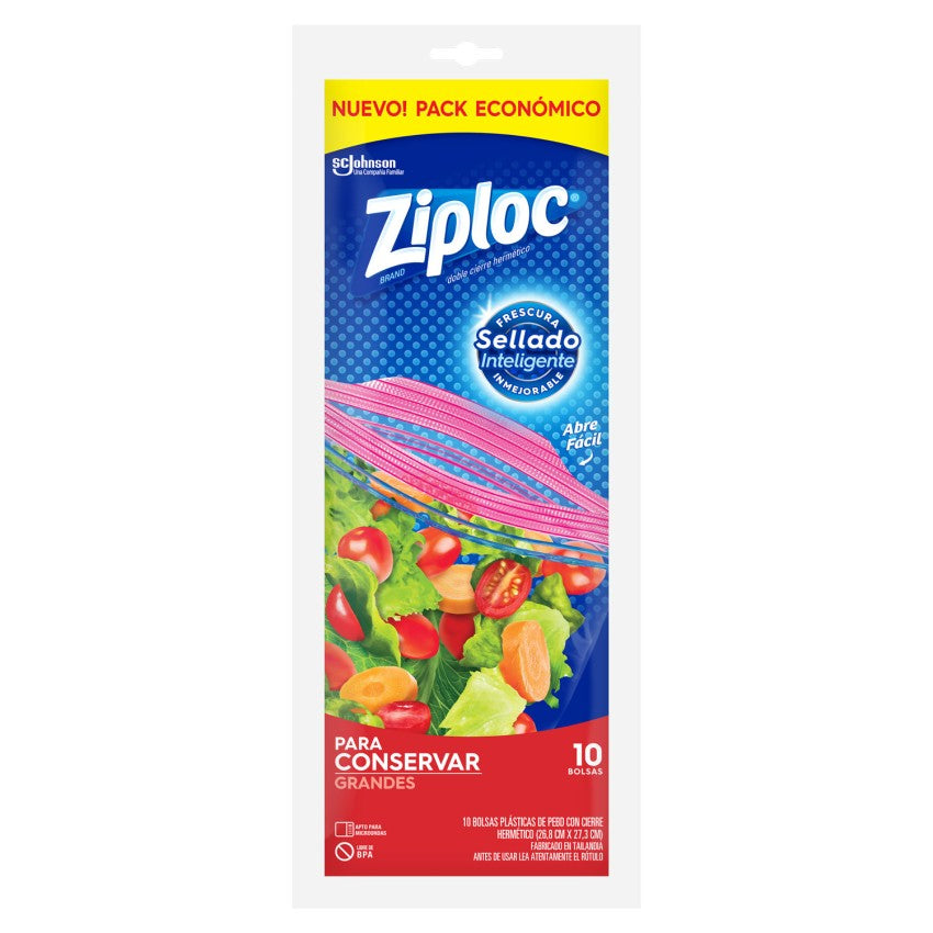 ZIPLOC® BOLSA CONSERVA GRANDE 10 UNIDADES