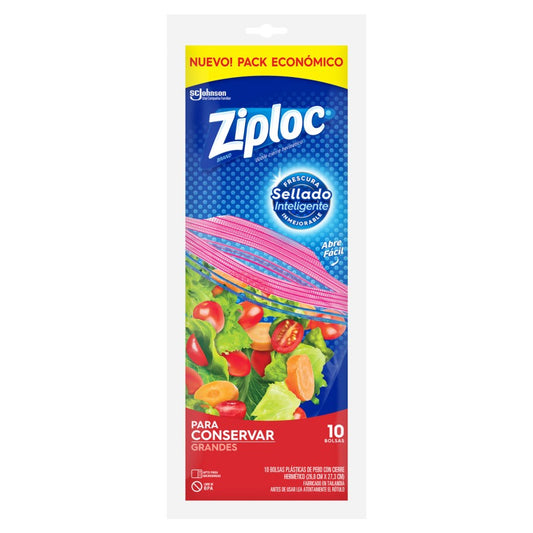 ZIPLOC® BOLSA CONSERVA GRANDE 10 UNIDADES