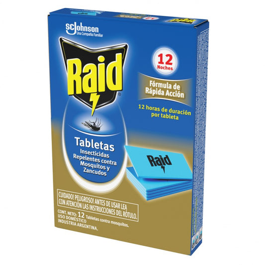 RAID® ELECTRICO TABLETA ZANCUDO RECARGA 12 UNIDADES