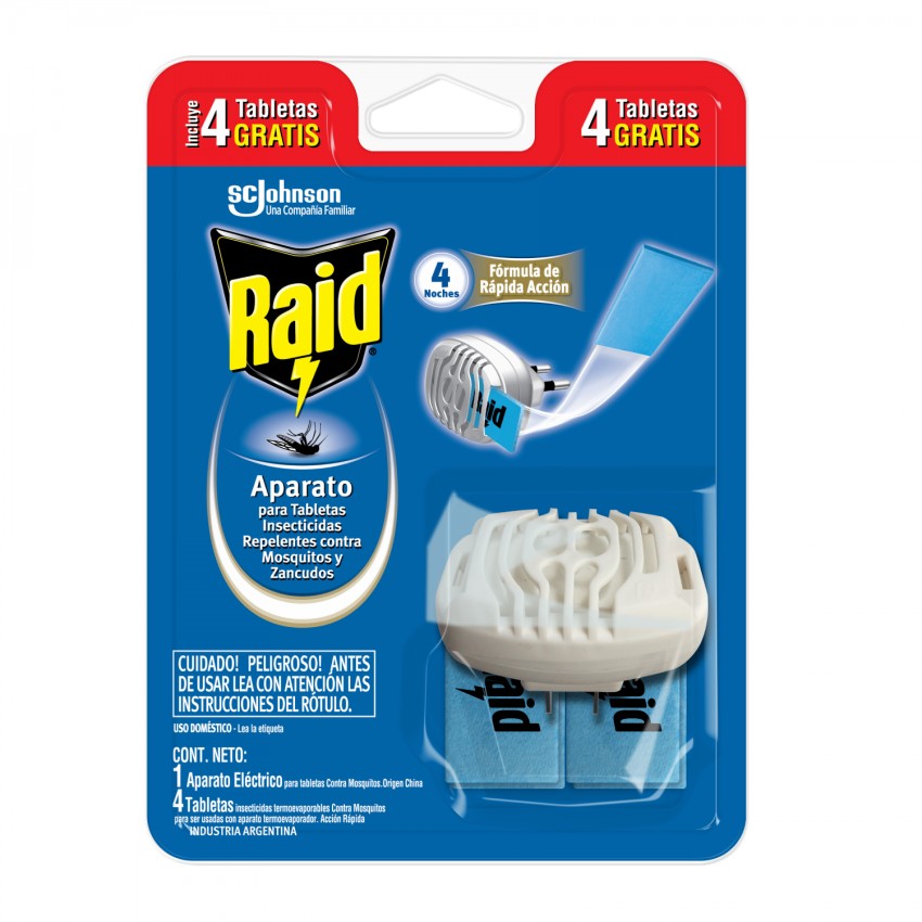 RAID® ELECTRICO TABLETA ZANCUDO APARATO