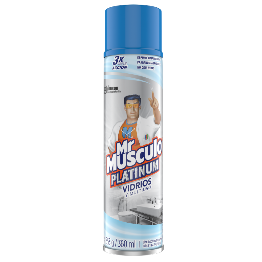MR. MUSCULO® AEROSOL ESPUMA LIMPIEZA VIDRIOS 360ML