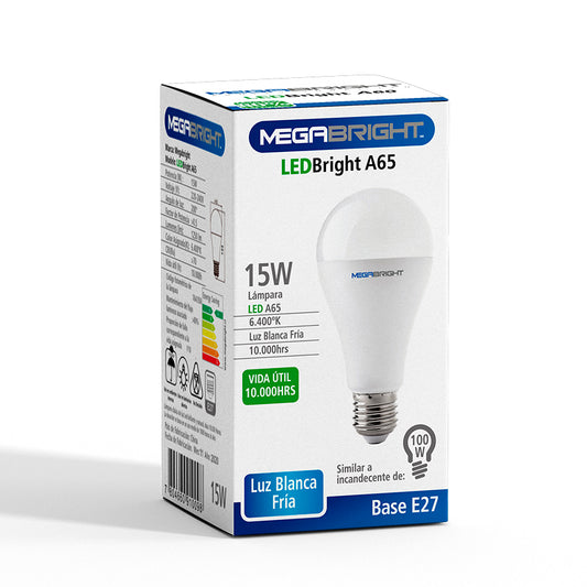 MEGABRIGHT® Ampolleta LED 15 wts. Luz Fría