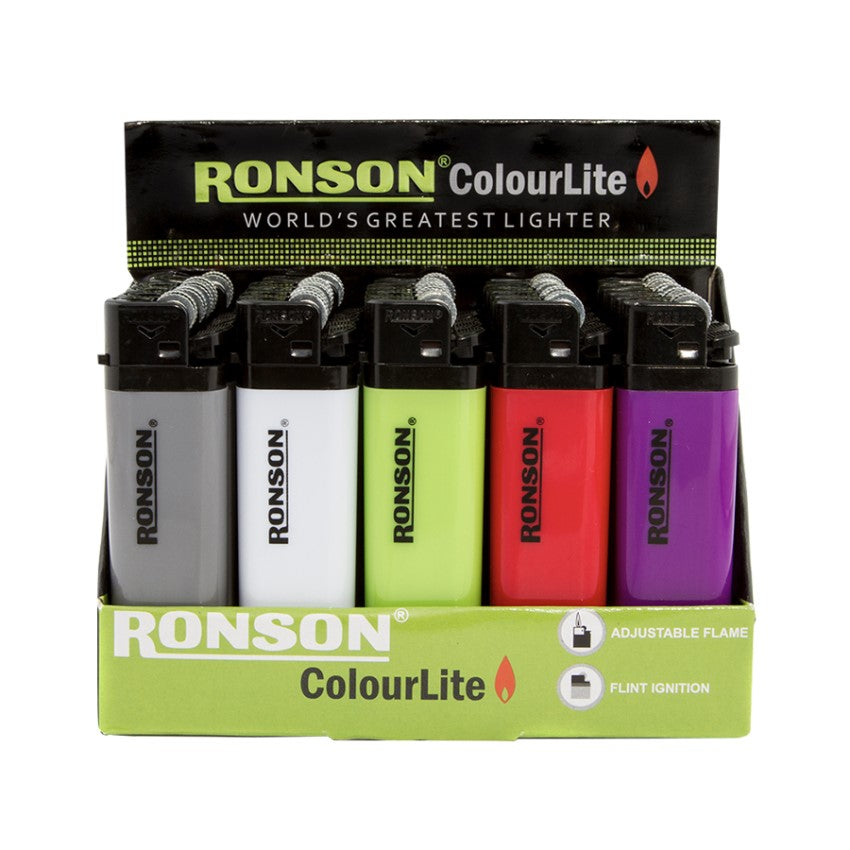RONSON®ENCENDEDOR COLOURLITE PACK 20 UNIDADES
