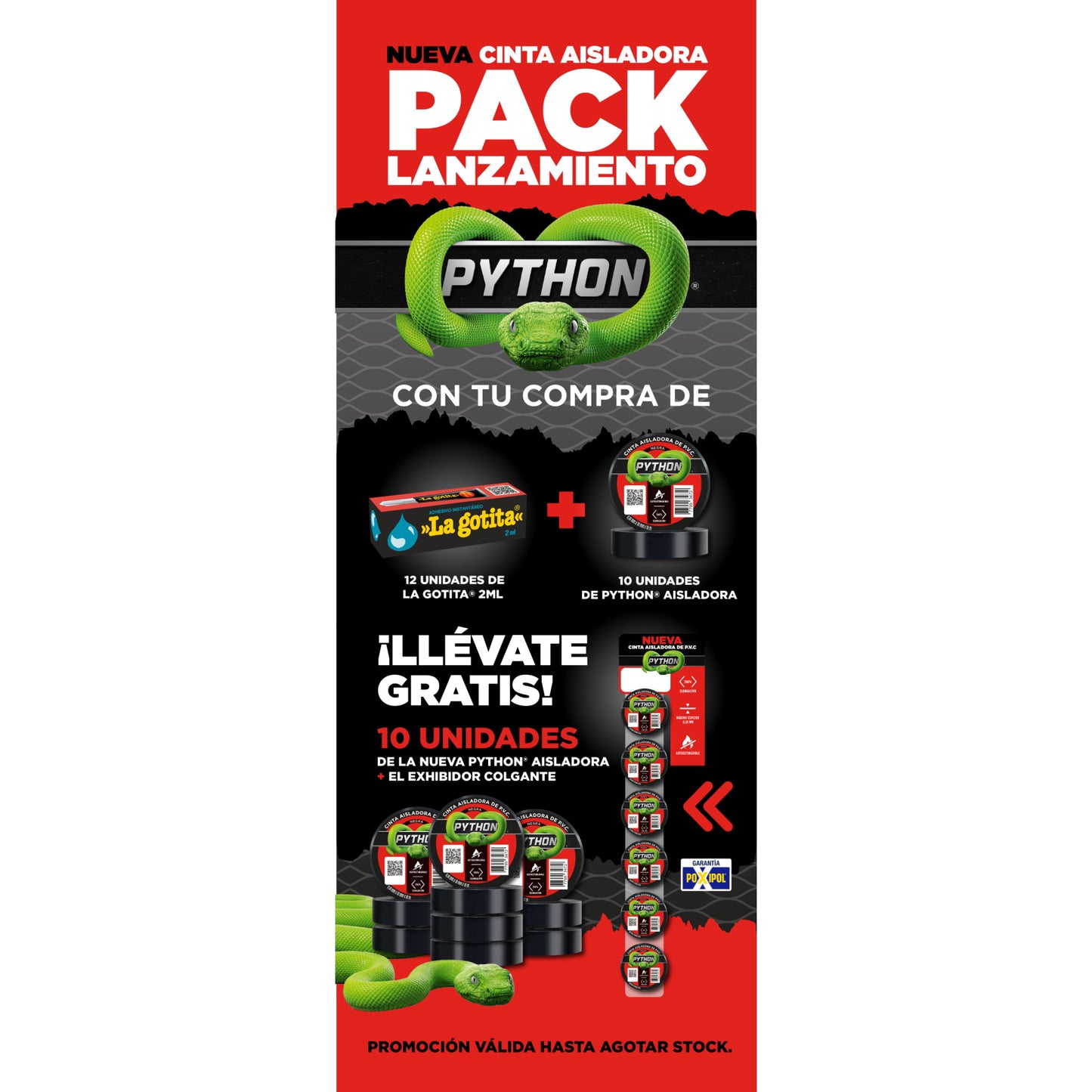 Pack 12 La Gotita mas 10 Cinta Eléctrica Python mas 10 Cintas Electrica Python Regalo