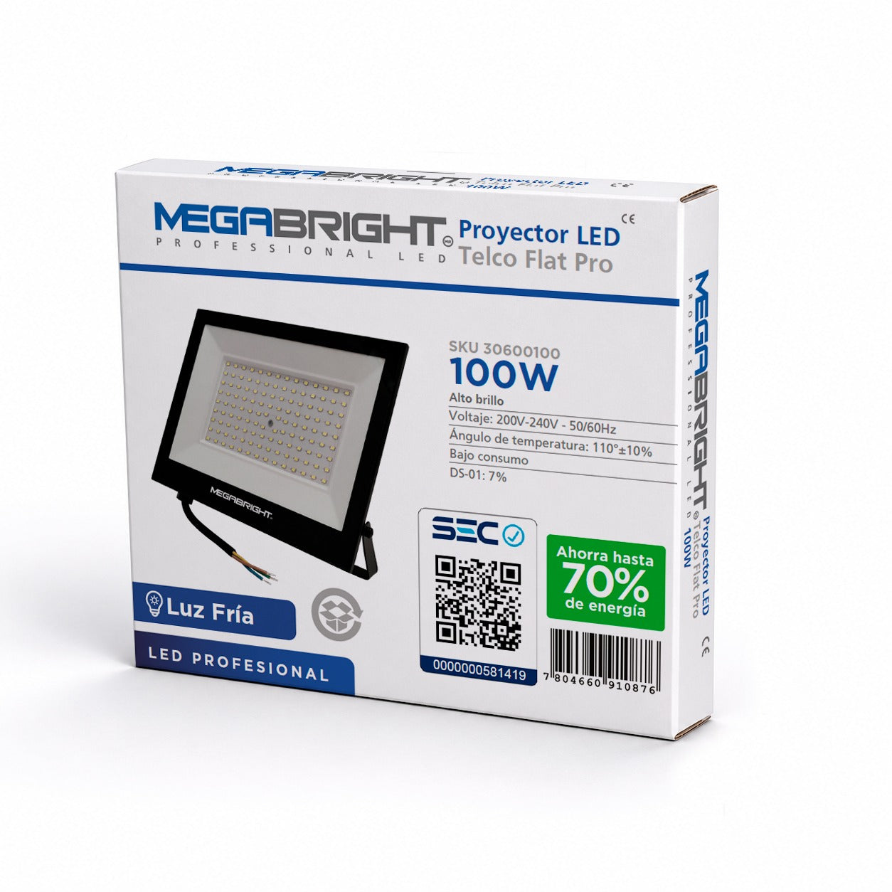MEGABRIGHT® Proyector Led Telco Flat 100W