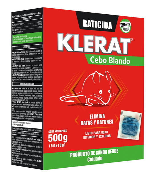 KLERAT® Raticida Pasta (Cebo Blando) 500 gr.