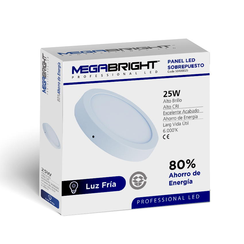MEGABRIGHT® Panel Redondo Sobrepuesto LED 25 wts.