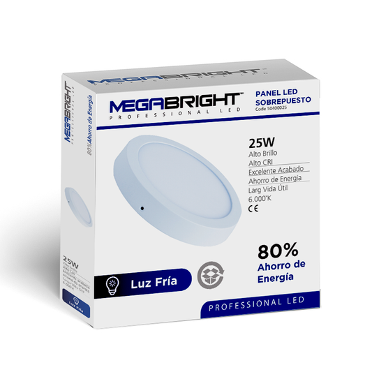 MEGABRIGHT® Panel Redondo Sobrepuesto LED 25 wts.