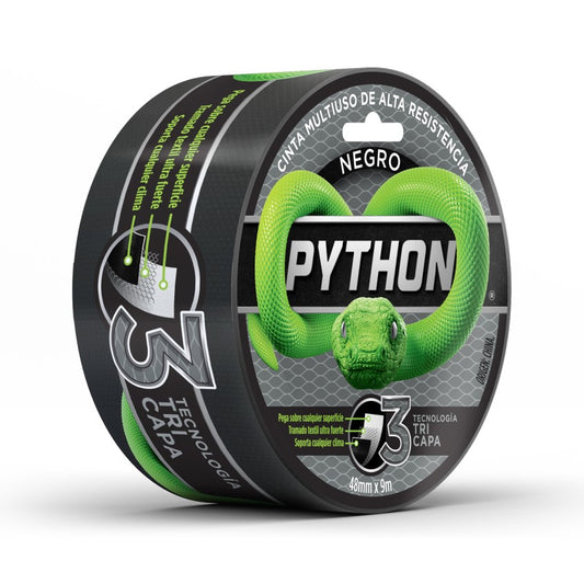 Python® Cinta Multiuso Negra 48MM. X 9MTS