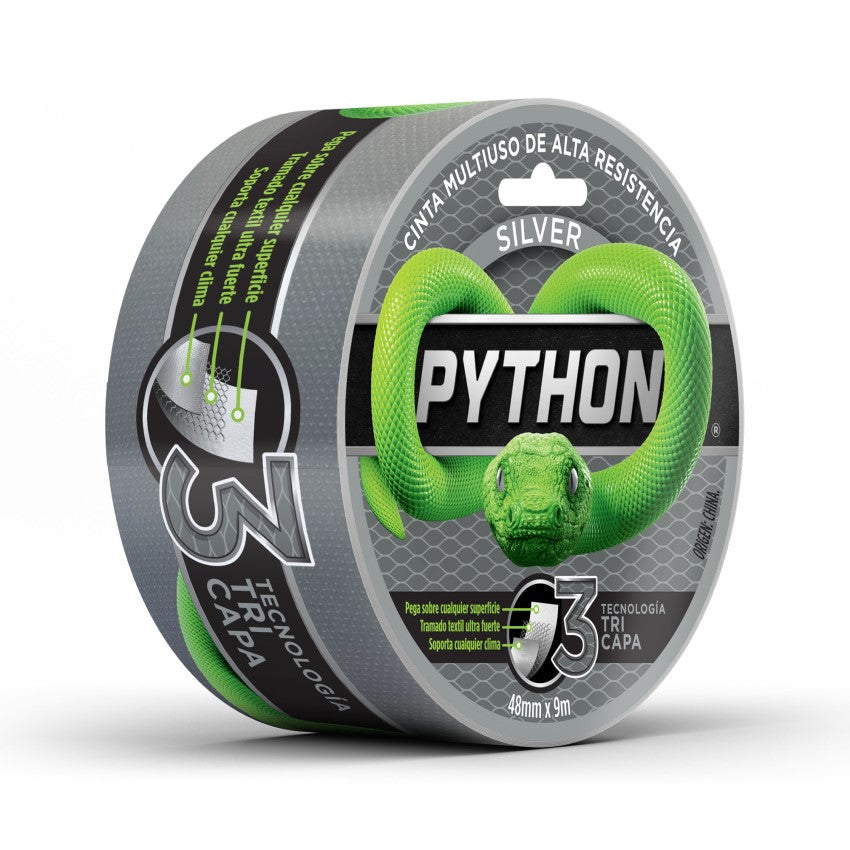 Python® Cinta Multiuso Gris 48MM. X 9MTS