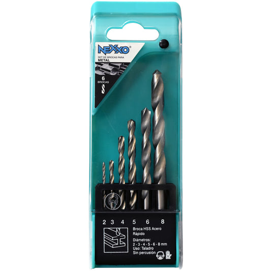 NEXXO® Set Brocas Metal HSS (2,3,4,5,6,8)