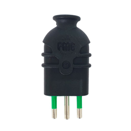 FANTON® ENCHUFE MACHO 2P+T 10A 250VAC NEGRO