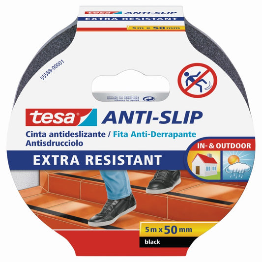 Tesa® Cinta Antideslizante Negro 5mts x 50mm